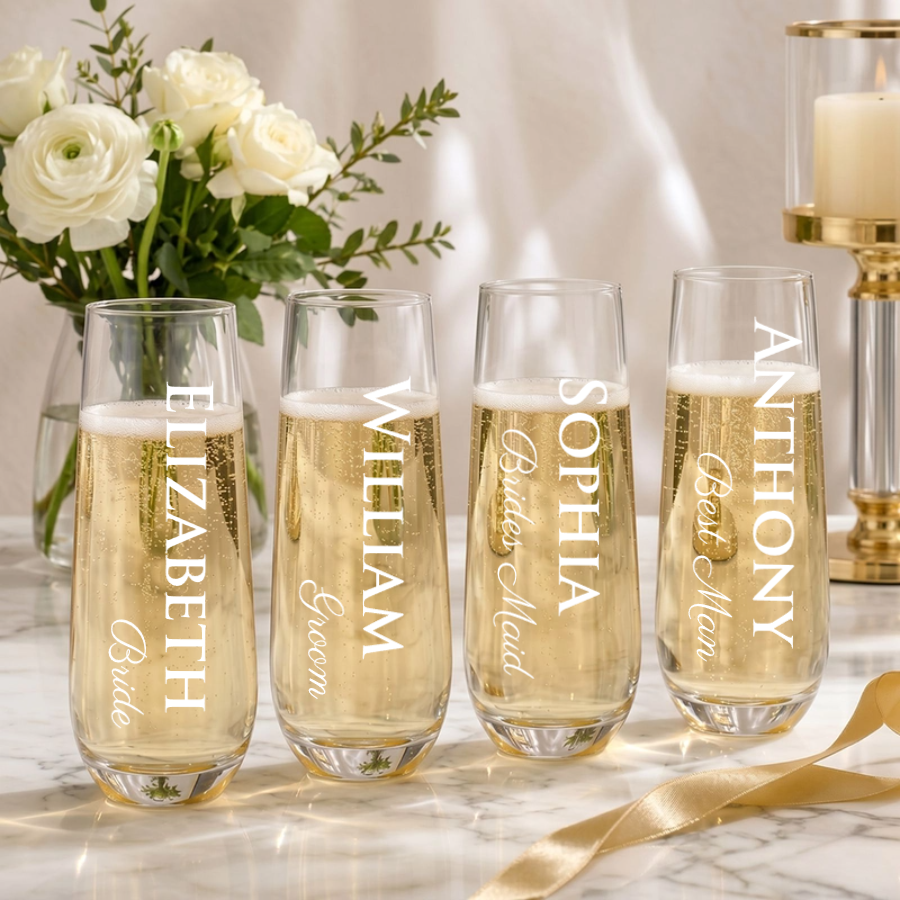 STEMLESS CHAMPAGNE GLASS - TITLE NAMES 3