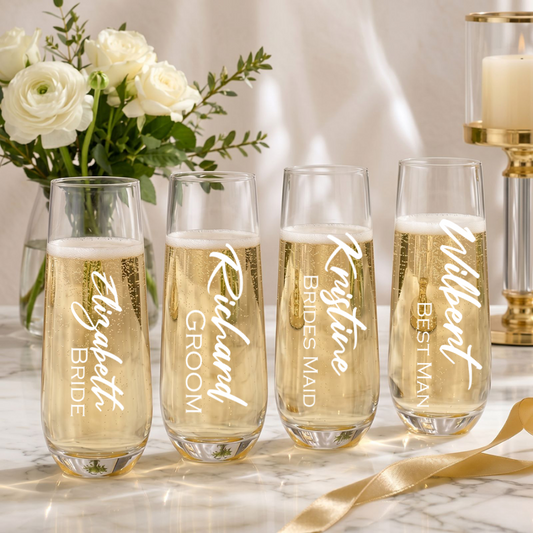 STEMLESS CHAMPAGNE GLASS - TITLE NAMES 4