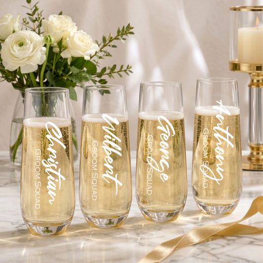 STEMLESS CHAMPAGNE GLASS - TITLE NAMES 4