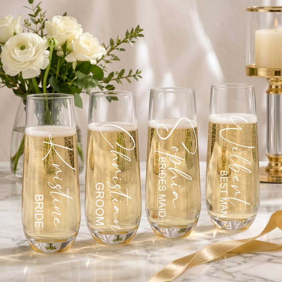 STEMLESS CHAMPAGNE GLASS - TITLE NAMES 6