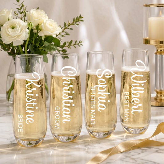 STEMLESS CHAMPAGNE GLASS - TITLE NAMES 6