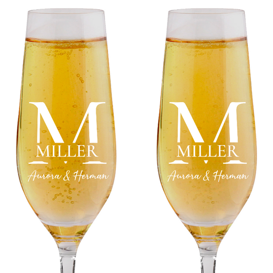 Champagne Flutes - Initial & Surname