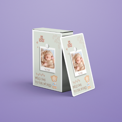 Playing Cards Welcome Baby Design 3