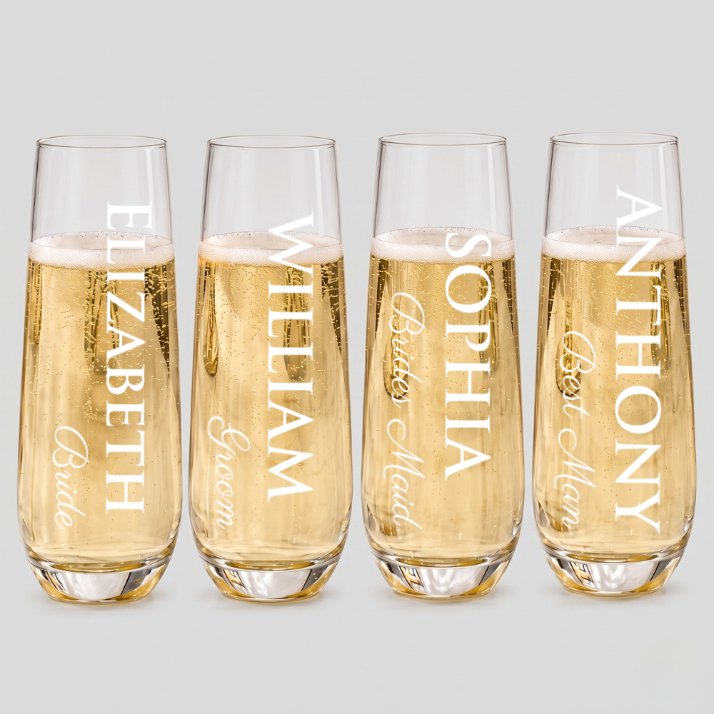 STEMLESS CHAMPAGNE GLASS - TITLE NAMES 3