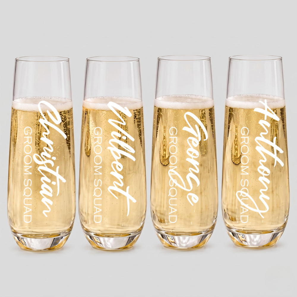 STEMLESS CHAMPAGNE GLASS - TITLE NAMES 4