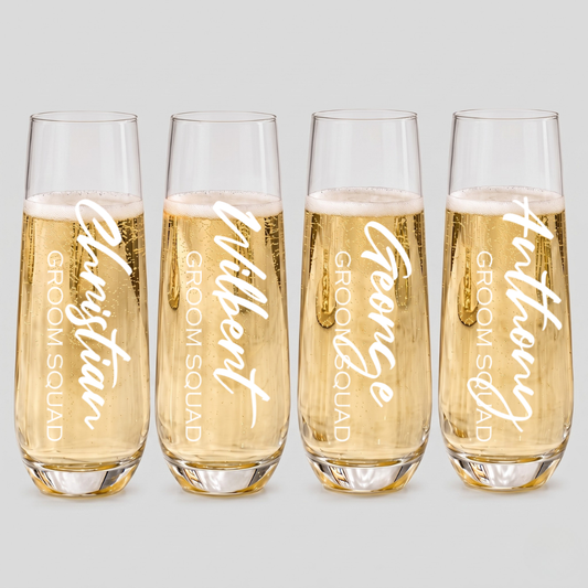 STEMLESS CHAMPAGNE GLASS - TITLE NAMES 4