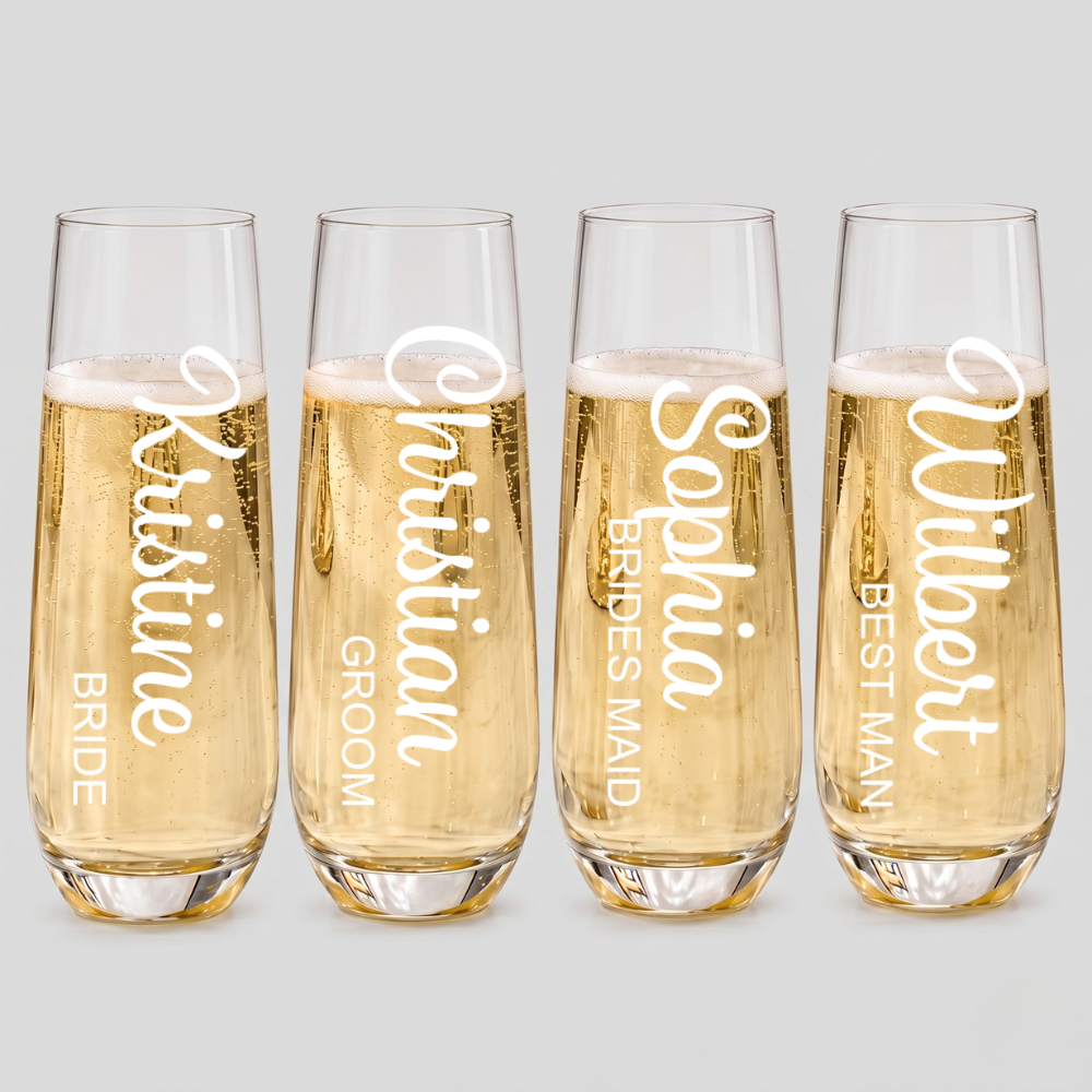 STEMLESS CHAMPAGNE GLASS - TITLE NAMES 6