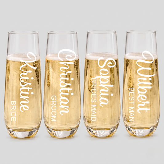 STEMLESS CHAMPAGNE GLASS - TITLE NAMES 6