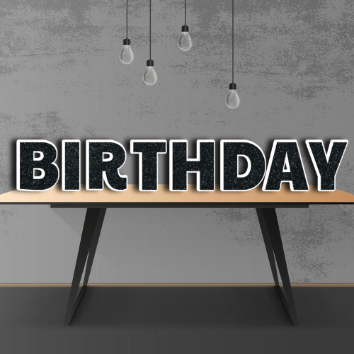 BLACK GLITTER HAPPY BIRTHDAY - PAYTON FONT FOAM BOARD