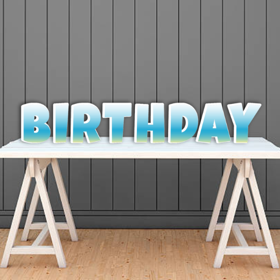 HAPPY BIRTHDAY GRADIENT 5 - LUCKIEST GUY FONT FOAM BOARD