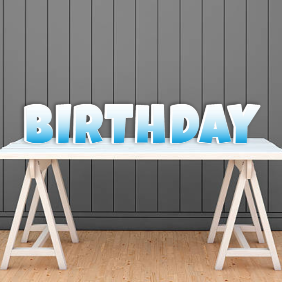 HAPPY BIRTHDAY GRADIENT 6 - LUCKIEST GUY FONT FOAM BOARD