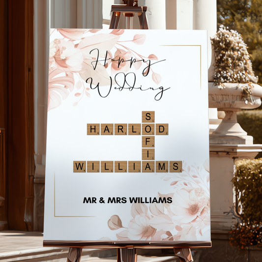 FOAMBOARD 24x36 CUSTOM WEDDING CROSSWORD