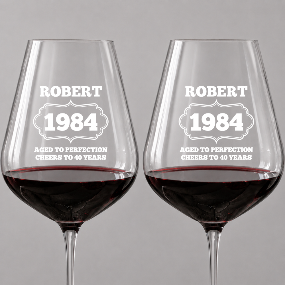 Wine Glass Personalized Aged To Perfection Birthday
