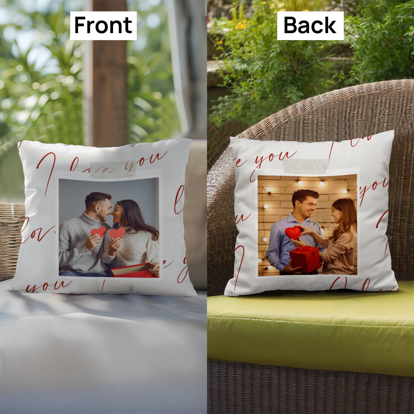 Personalize Valentines Day Indoor/Outdoor Pillow  3