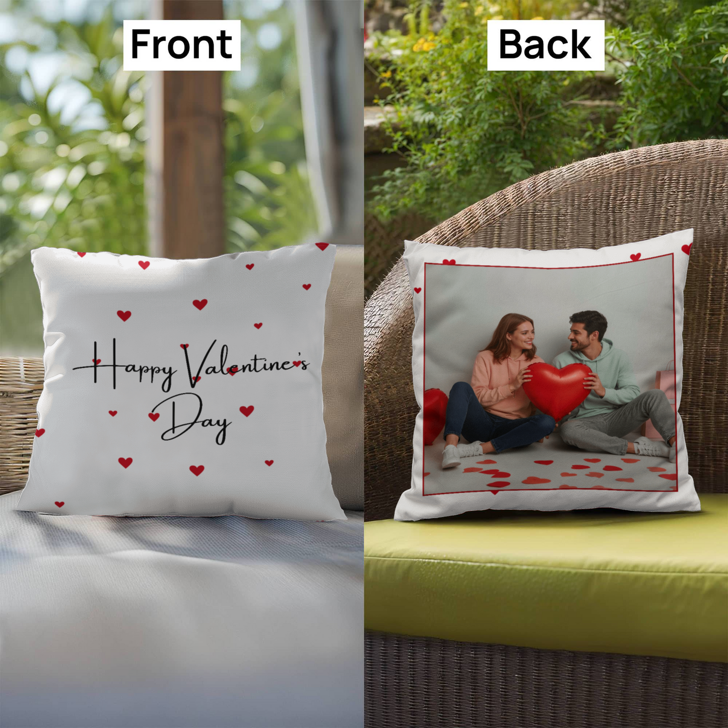 Personalize Valentines Day Indoor/Outdoor Pillow  2