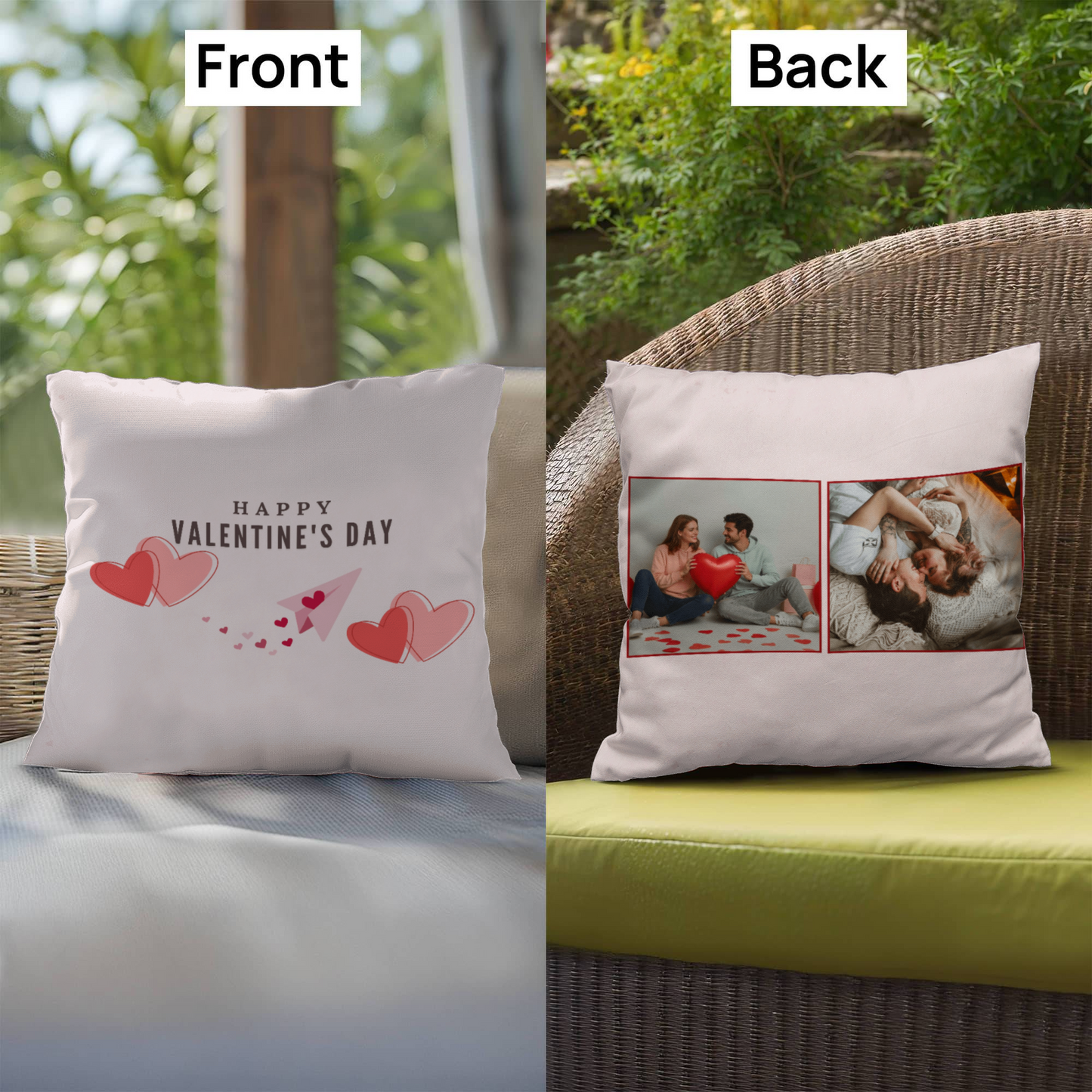 Personalize Valentines Day Indoor/Outdoor Pillow  1