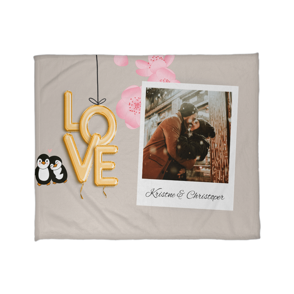 Personalized Couple Coral Fleece Blanket 2 +