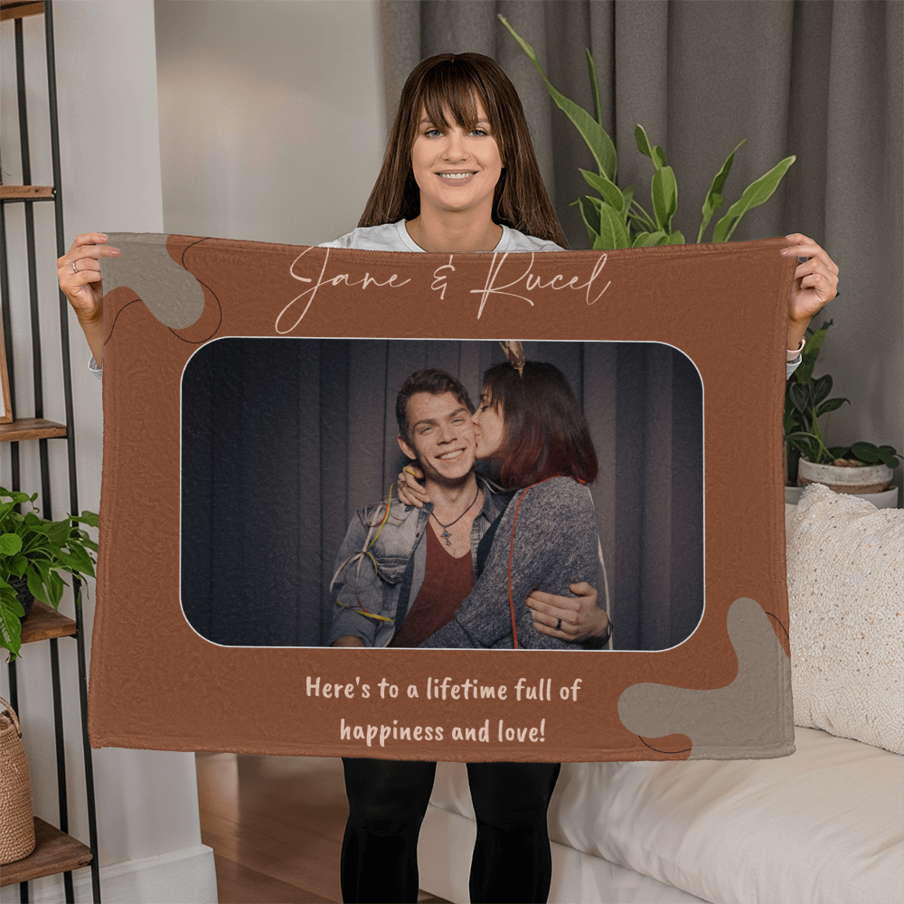 Personalized Couple Coral Fleece Blanket 3 +