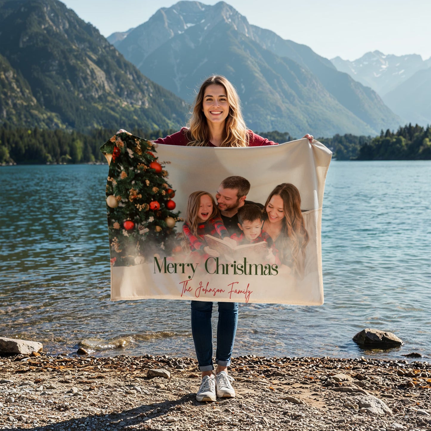 Christmas Personalized Coral Fleece Blanket 1 +