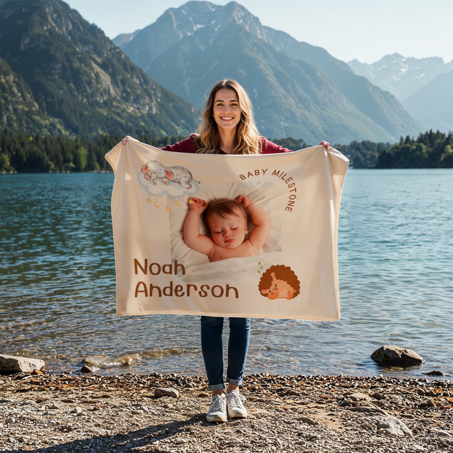 Personalized Baby Coral Fleece Blanket 1 +