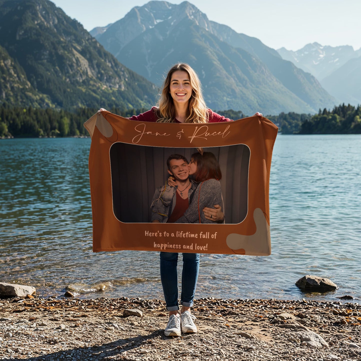 Personalized Couple Coral Fleece Blanket 3 +