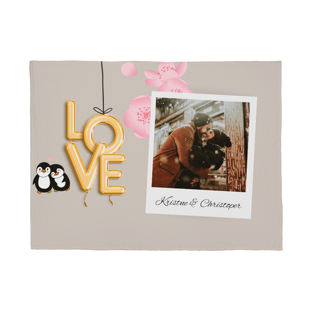 Personalized Couple Coral Fleece Blanket 2 +