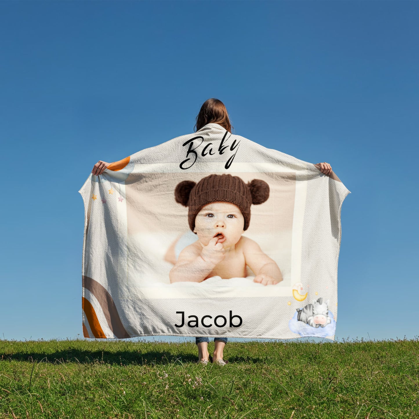 Personalized Baby Coral Fleece Blanket 3 +
