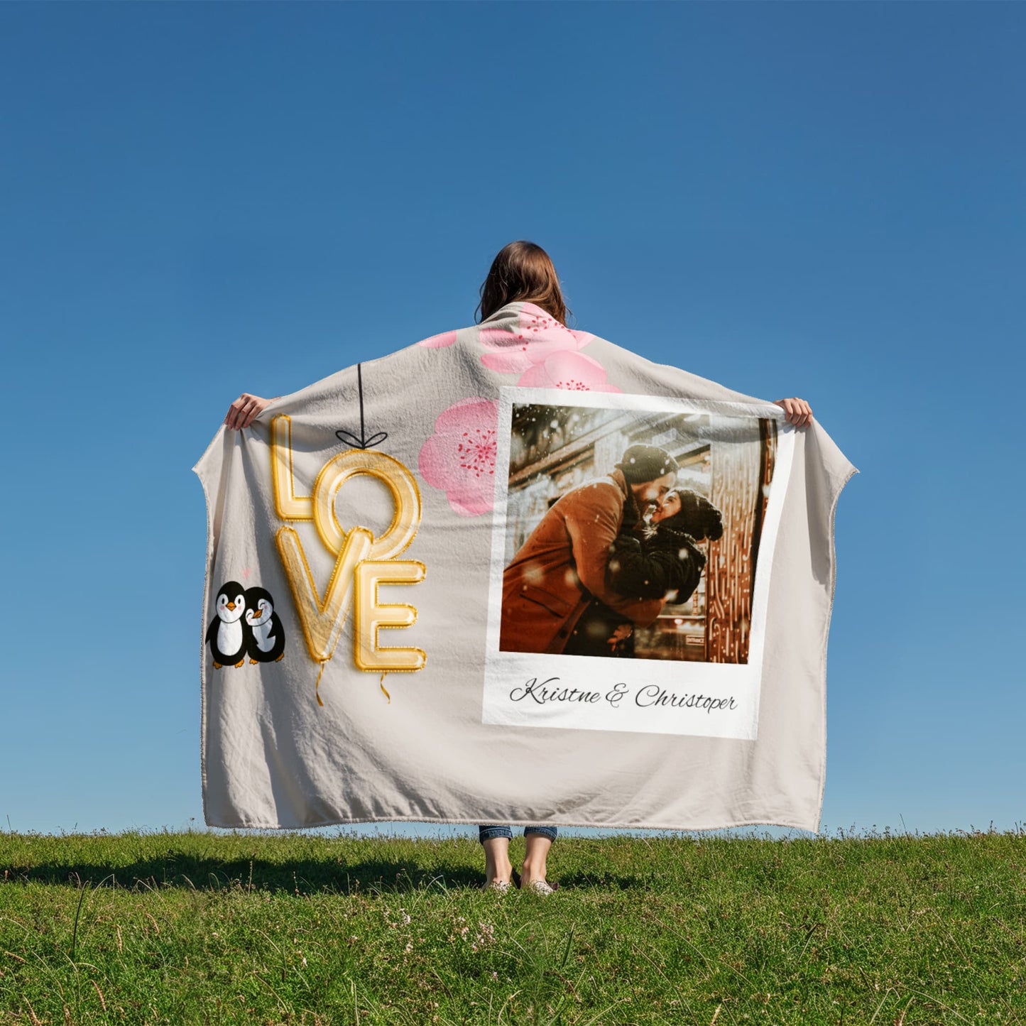 Personalized Couple Coral Fleece Blanket 2 +