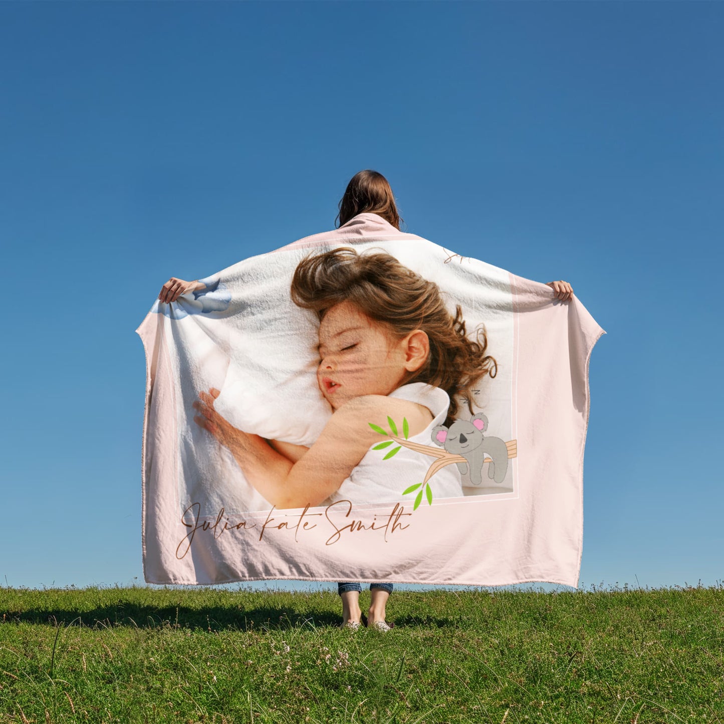 Personalized Baby Coral Fleece Blanket 2 +