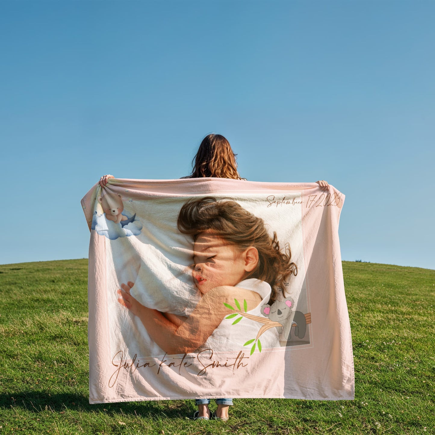 Personalized Baby Coral Fleece Blanket 2 +