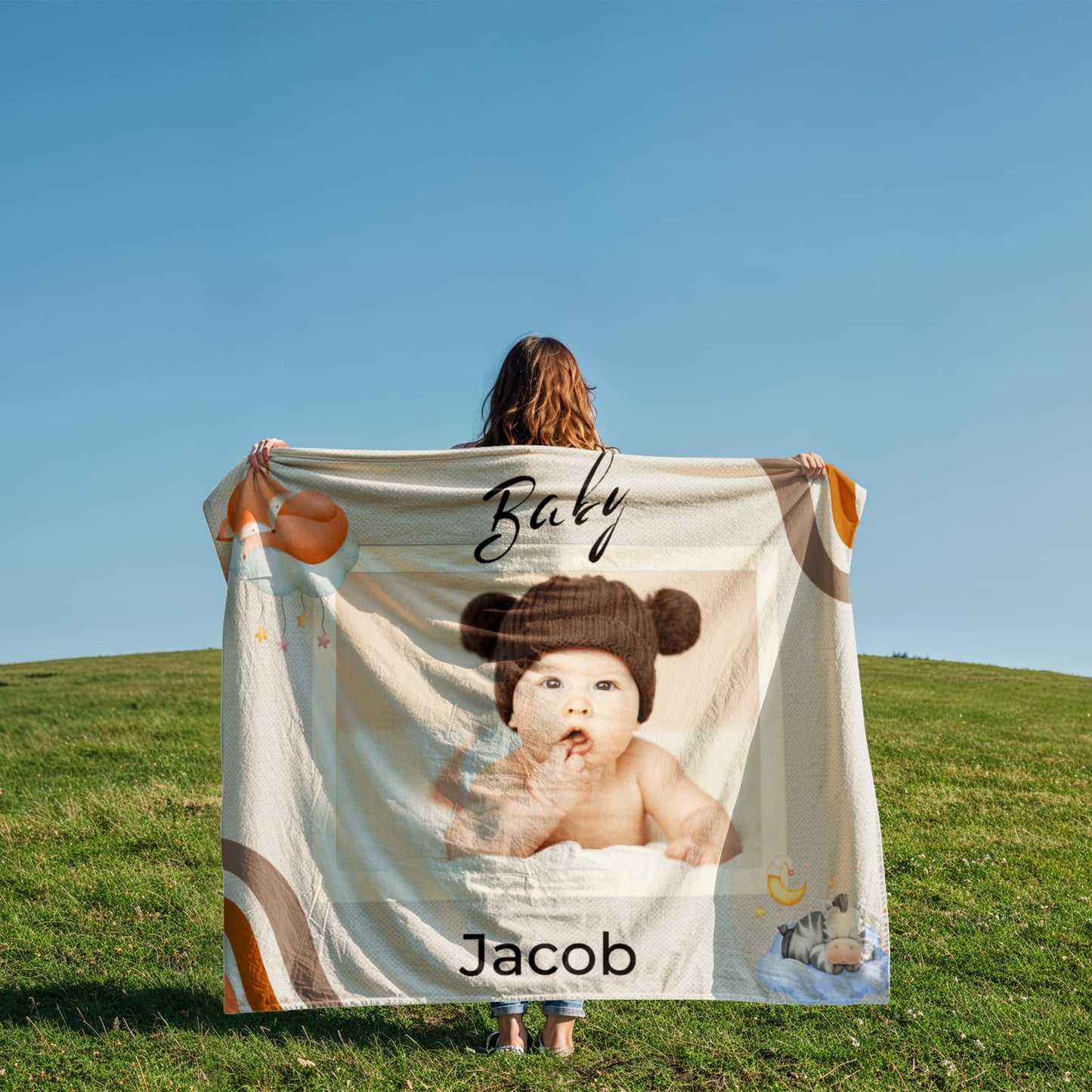 Personalized Baby Coral Fleece Blanket 3 +