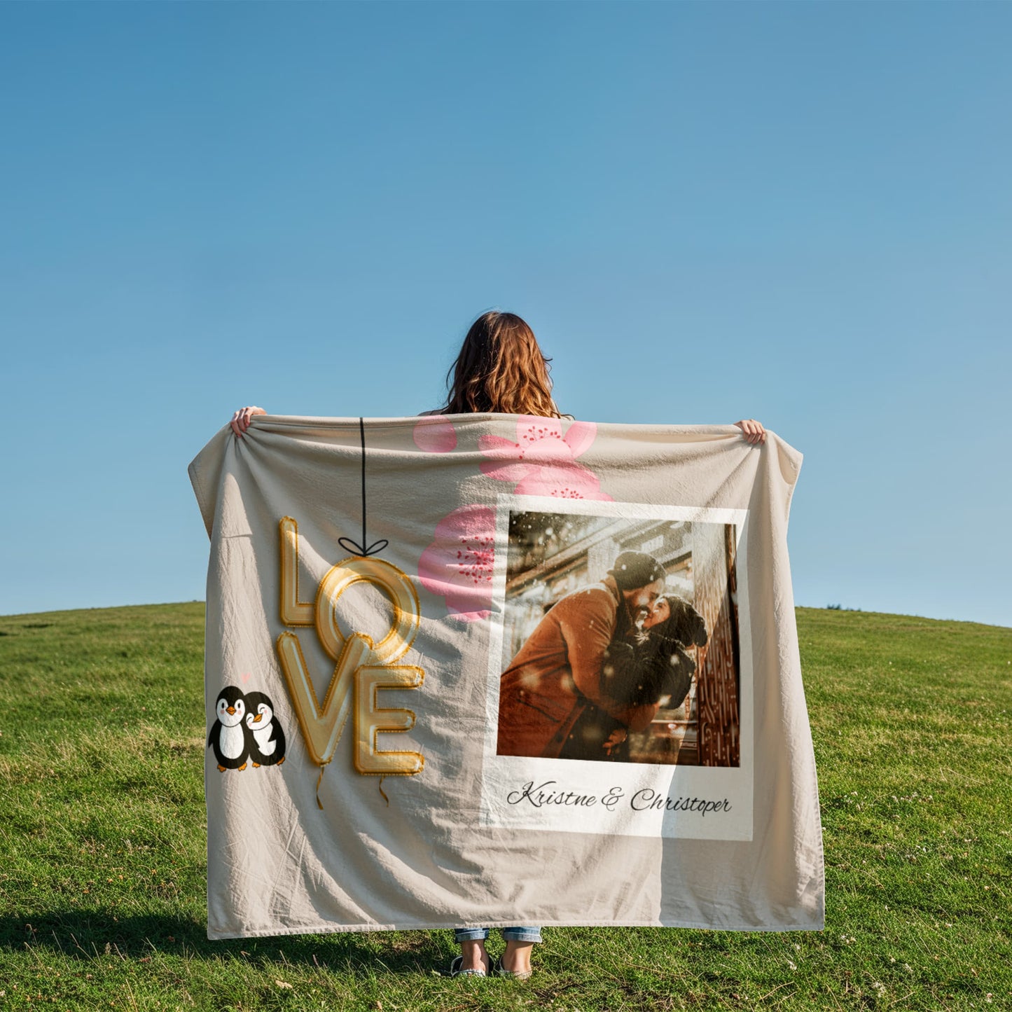 Personalized Couple Coral Fleece Blanket 2 +