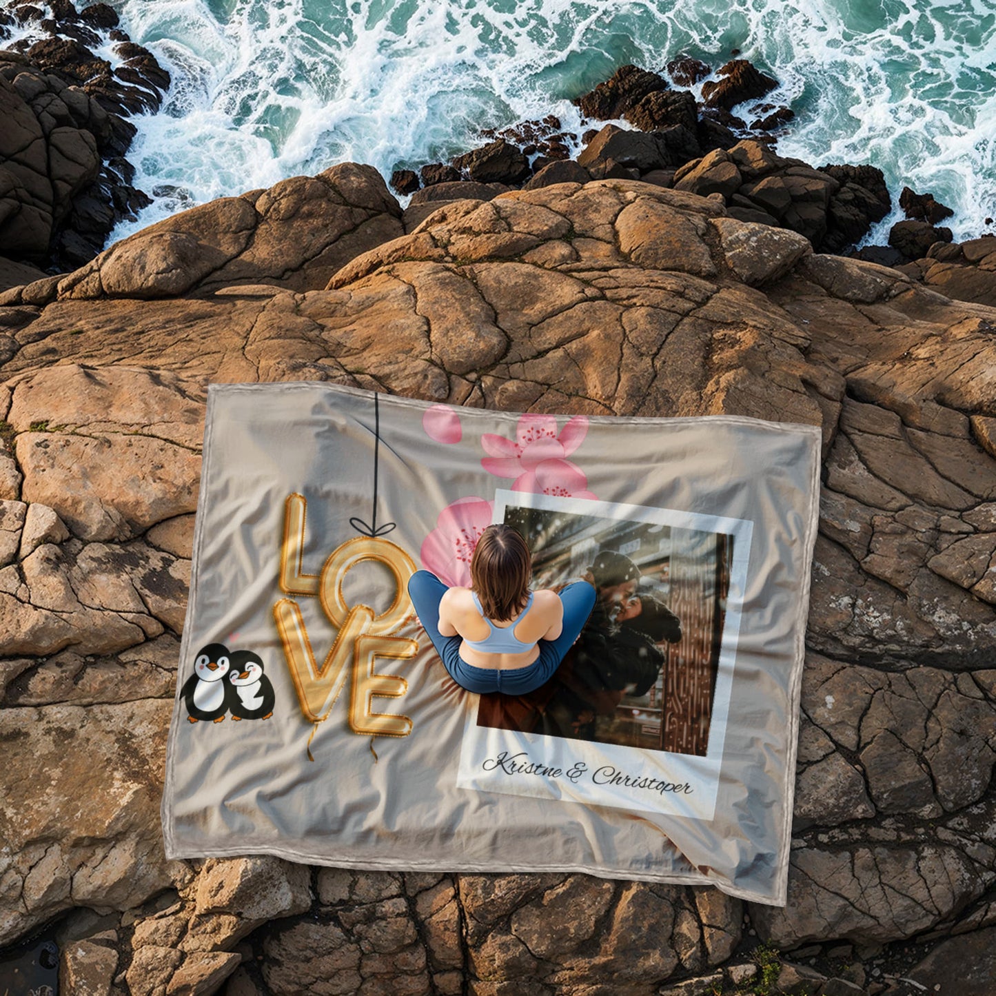 Personalized Couple Coral Fleece Blanket 2 +