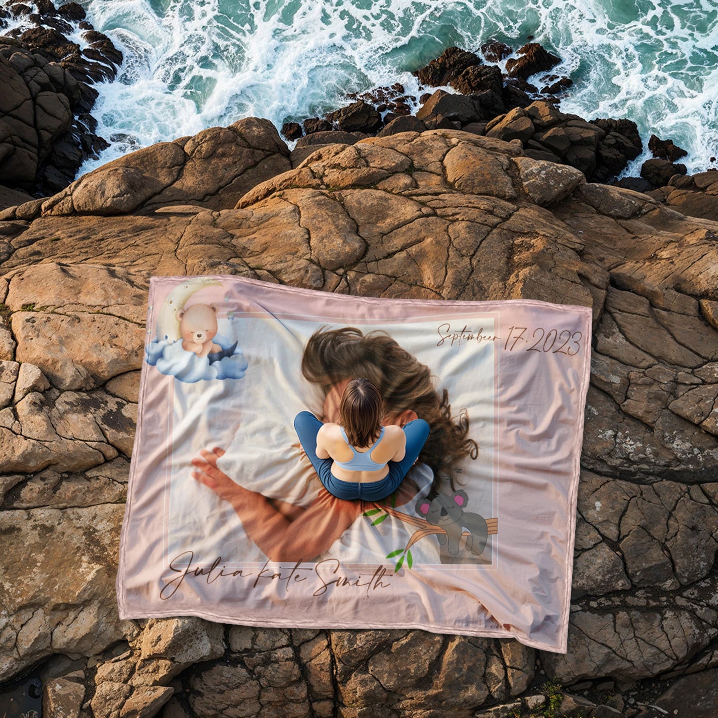 Personalized Baby Coral Fleece Blanket 2 +