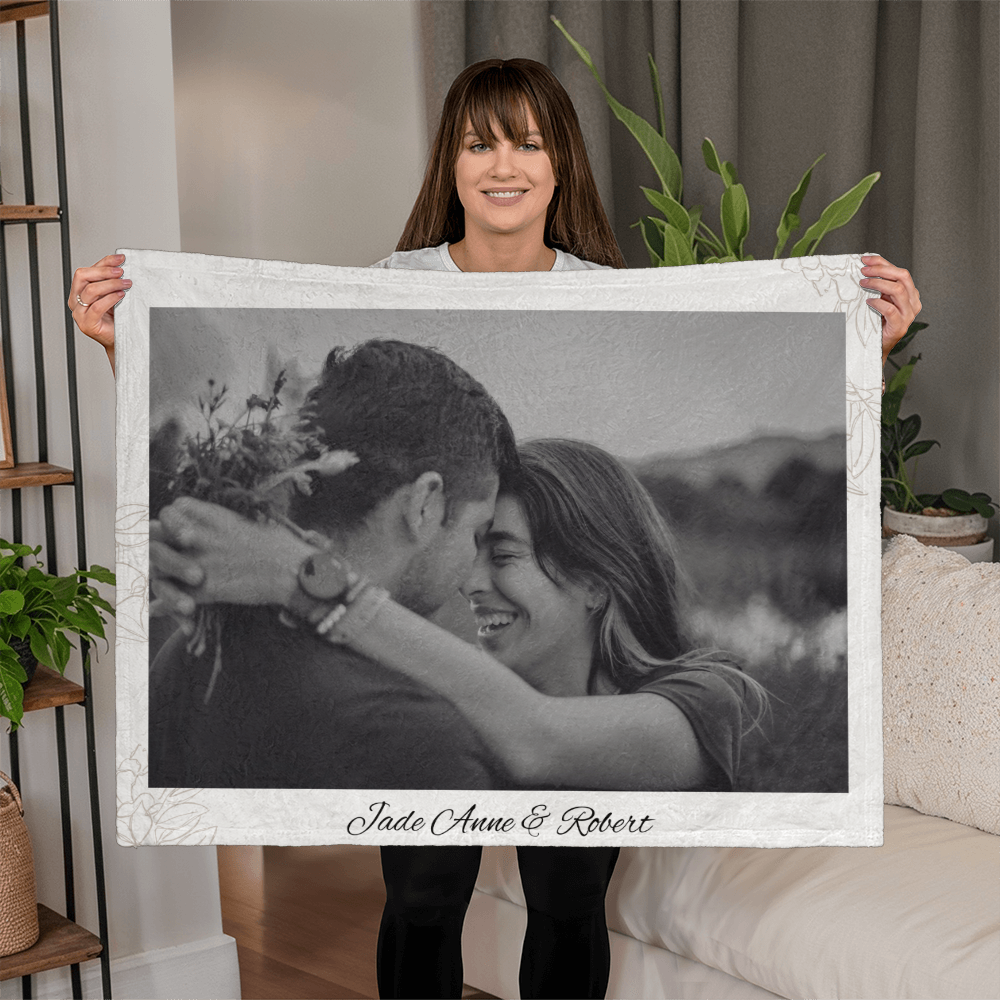 Personalized Couple Mink Touch Fleece Blanket 1 +