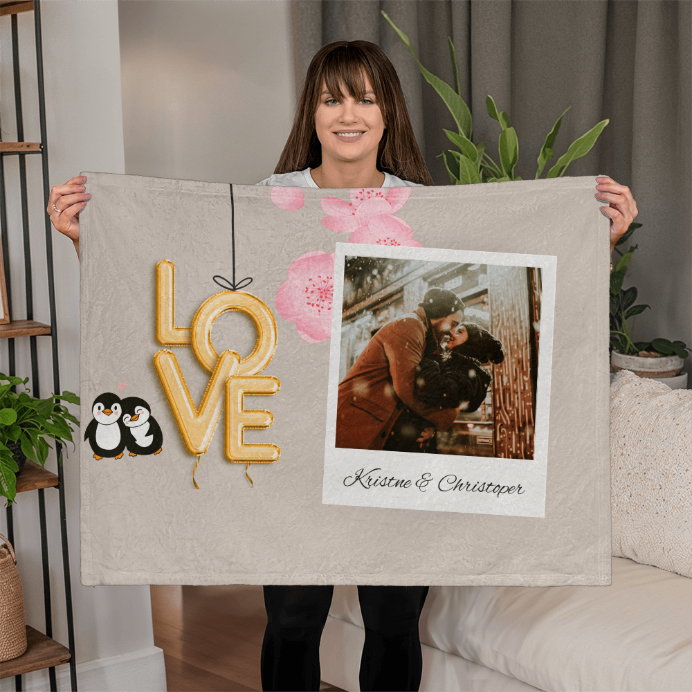 Personalized Couple Mink Touch Fleece Blanket 2 +