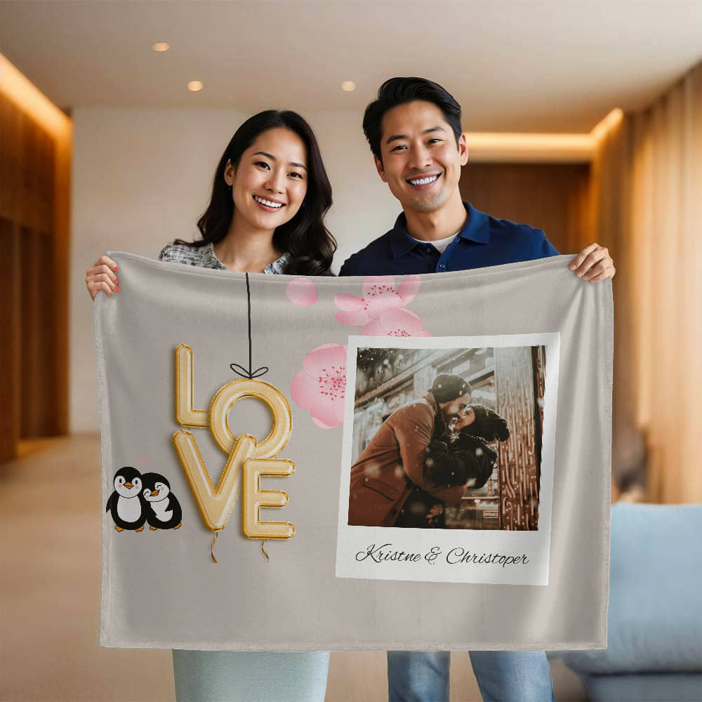 Personalized Couple Mink Touch Fleece Blanket 2 +