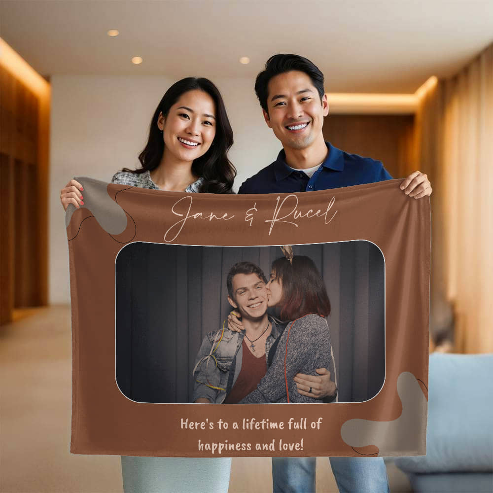 Personalized Couple Mink Touch Fleece Blanket 3 +