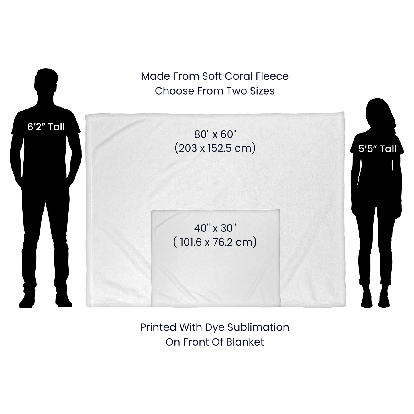 Personalized Jersey Fleece Blanket 60"x50" +