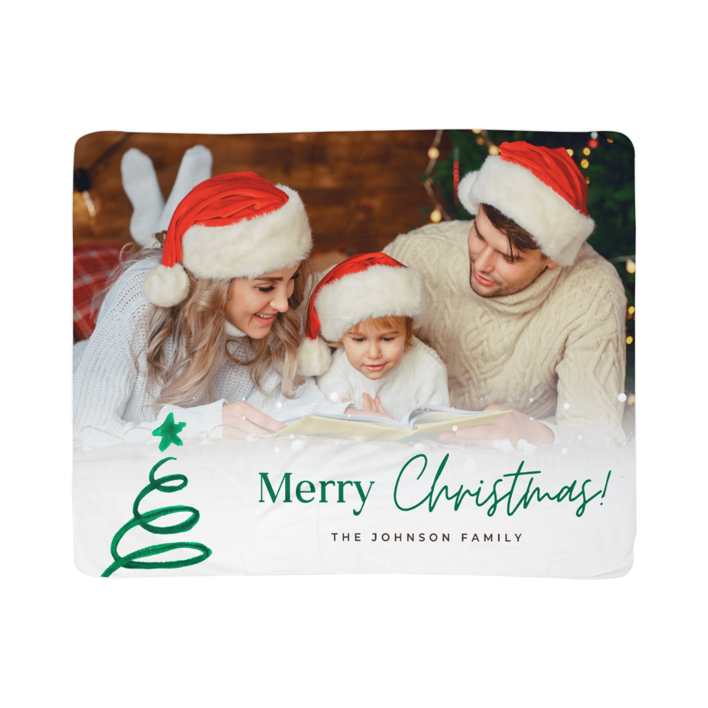 Christmas Personalized Sherpa Fleece Blanket 1 +