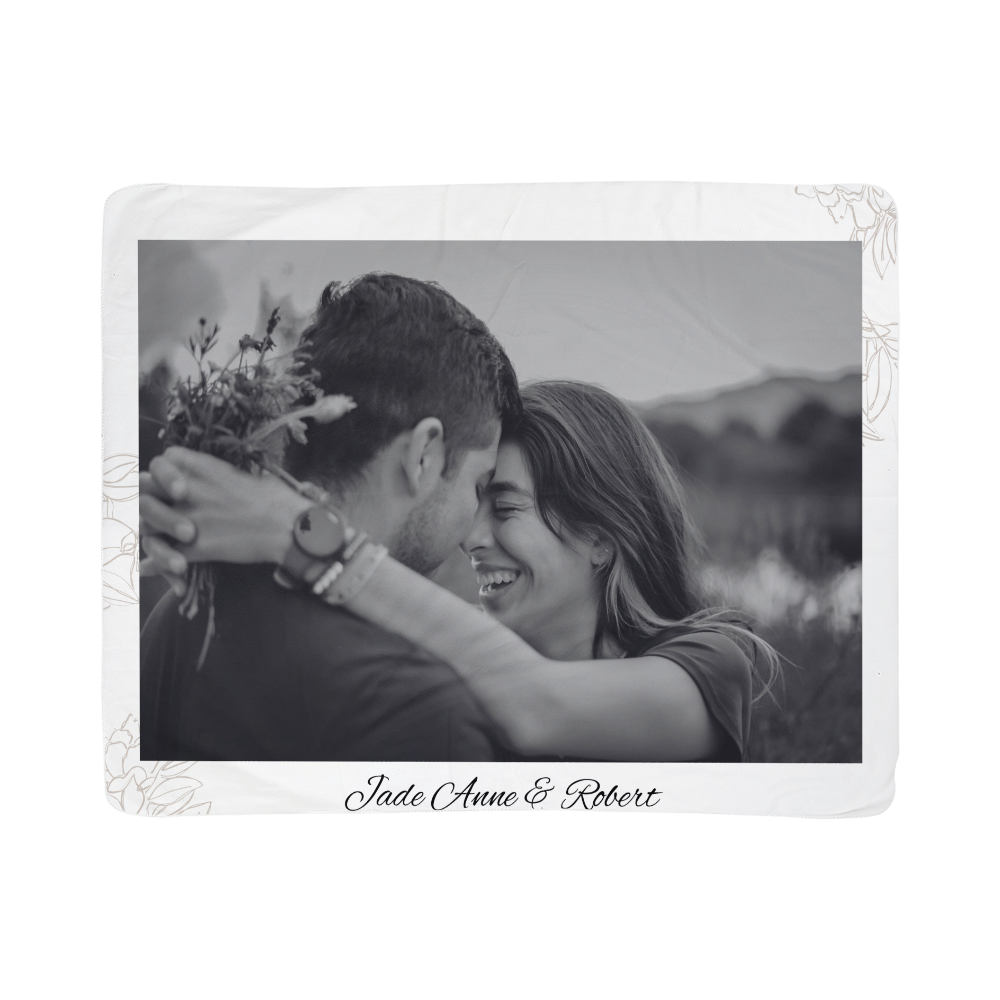 Personalized Couple Sherpa Fleece Blanket 1 +