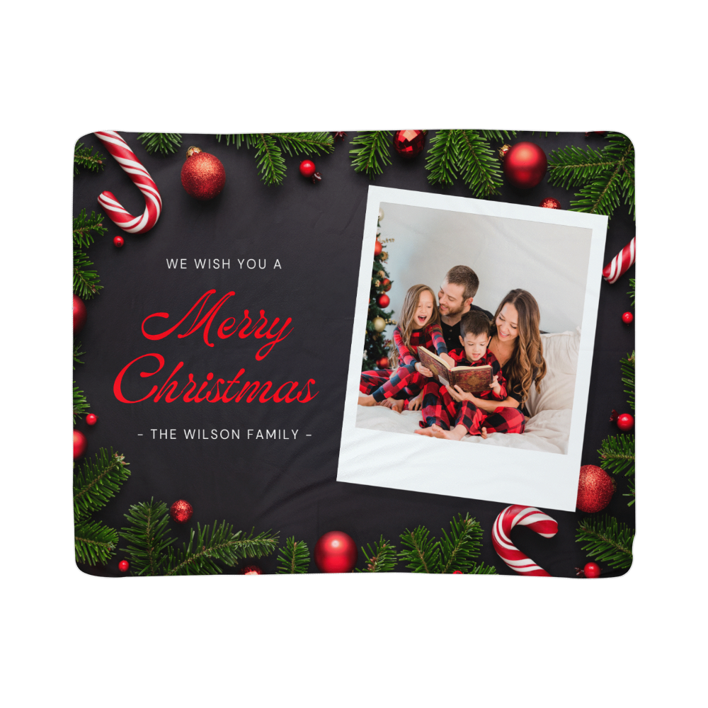 Christmas Personalized Sherpa Fleece Blanket 5 +