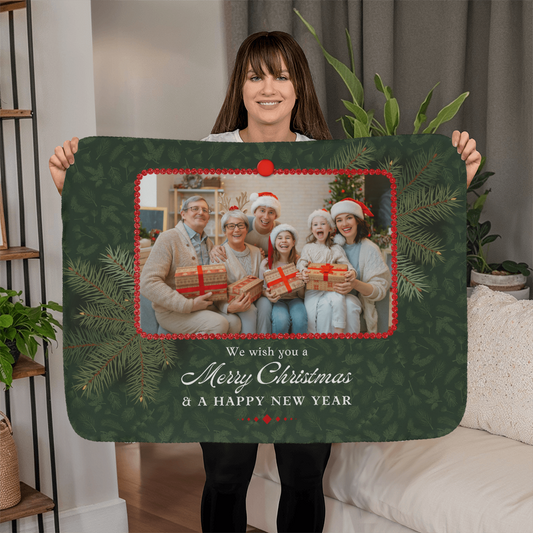 Christmas Personalized Sherpa Fleece Blanket 3 +