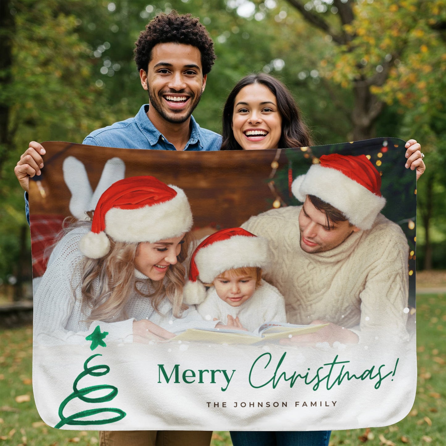 Christmas Personalized Sherpa Fleece Blanket 1 +