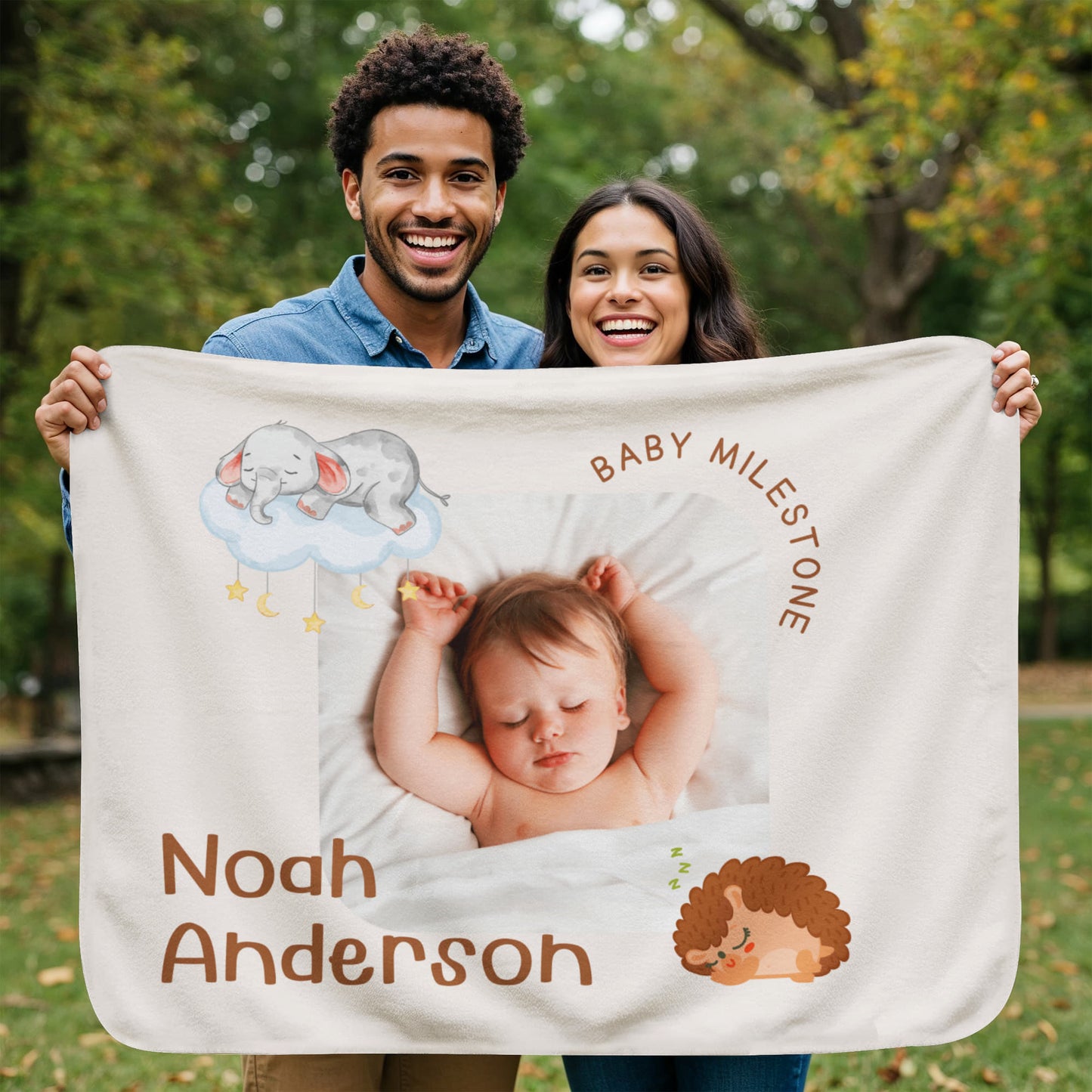 Personalized Baby Sherpa Fleece Blanket 1 +