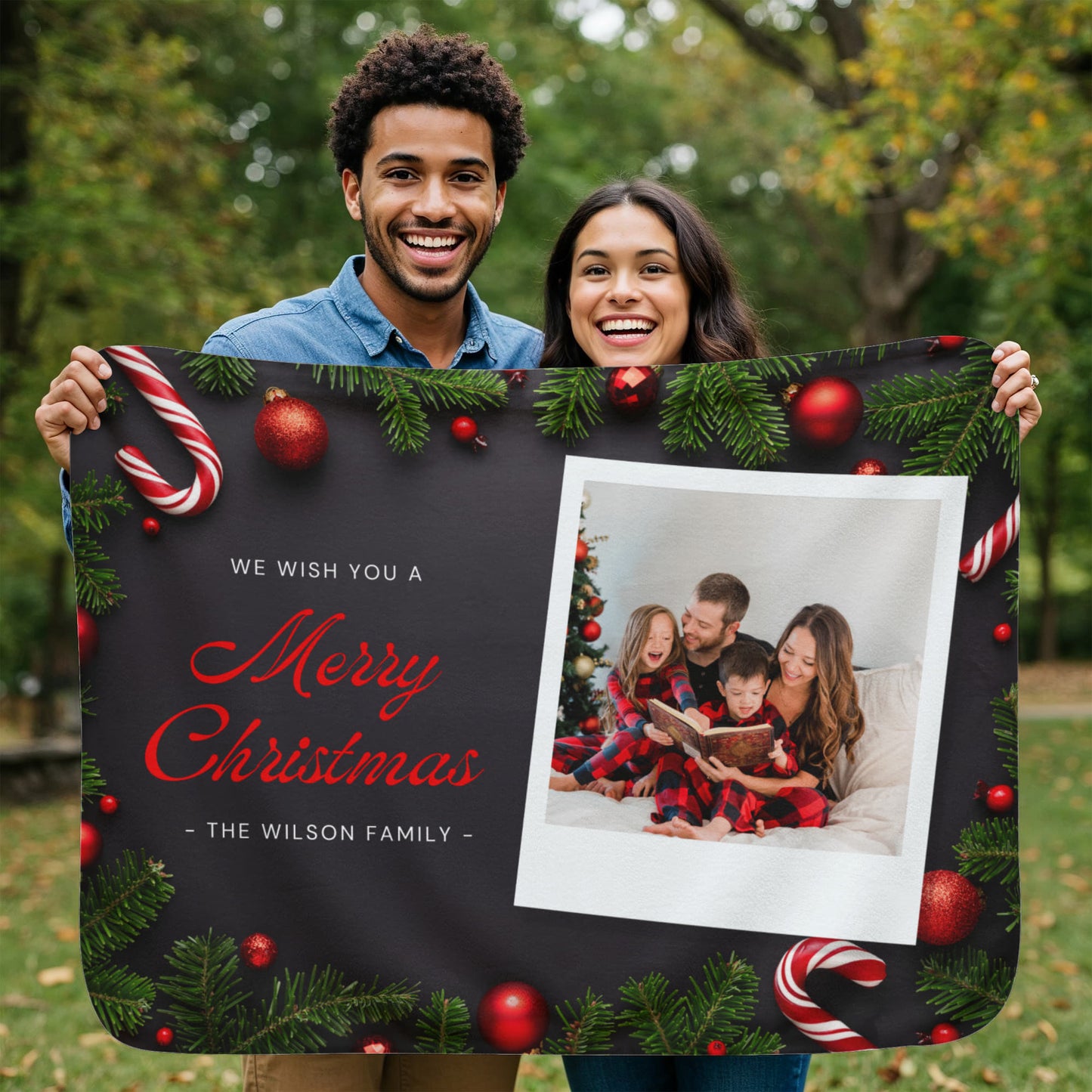 Christmas Personalized Sherpa Fleece Blanket 5 +