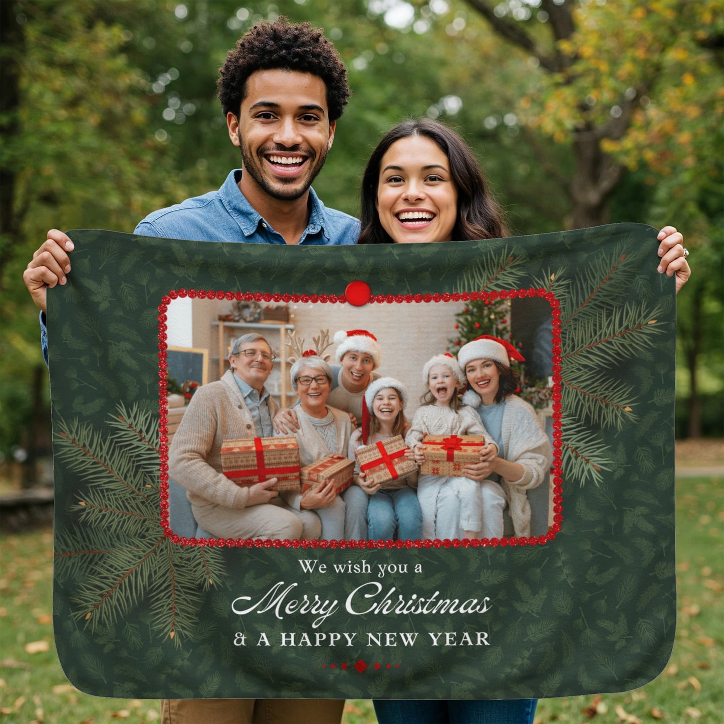 Christmas Personalized Sherpa Fleece Blanket 3 +