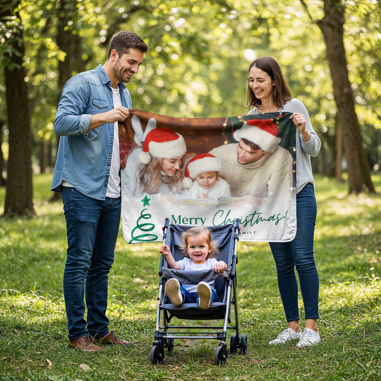 Christmas Personalized Sherpa Fleece Blanket 1 +