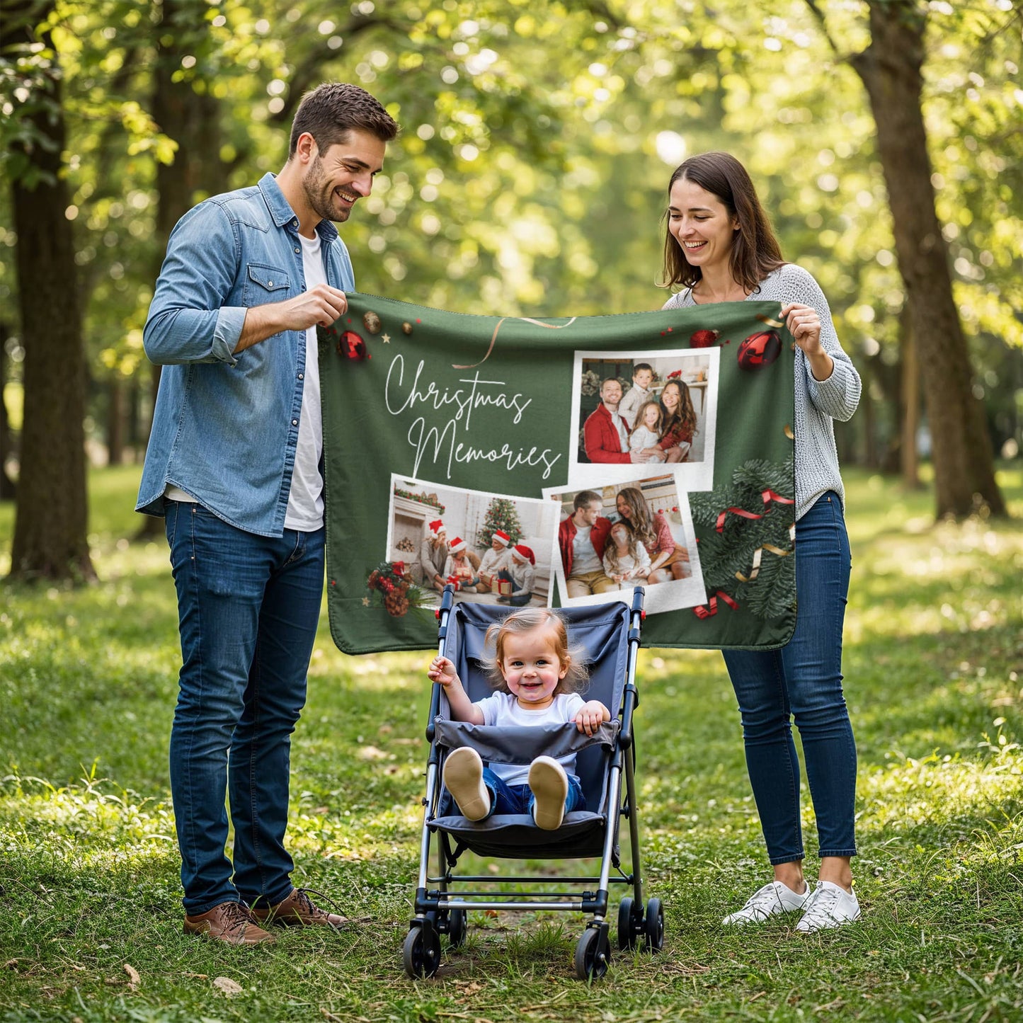 Christmas Personalized Sherpa Fleece Blanket 2 +
