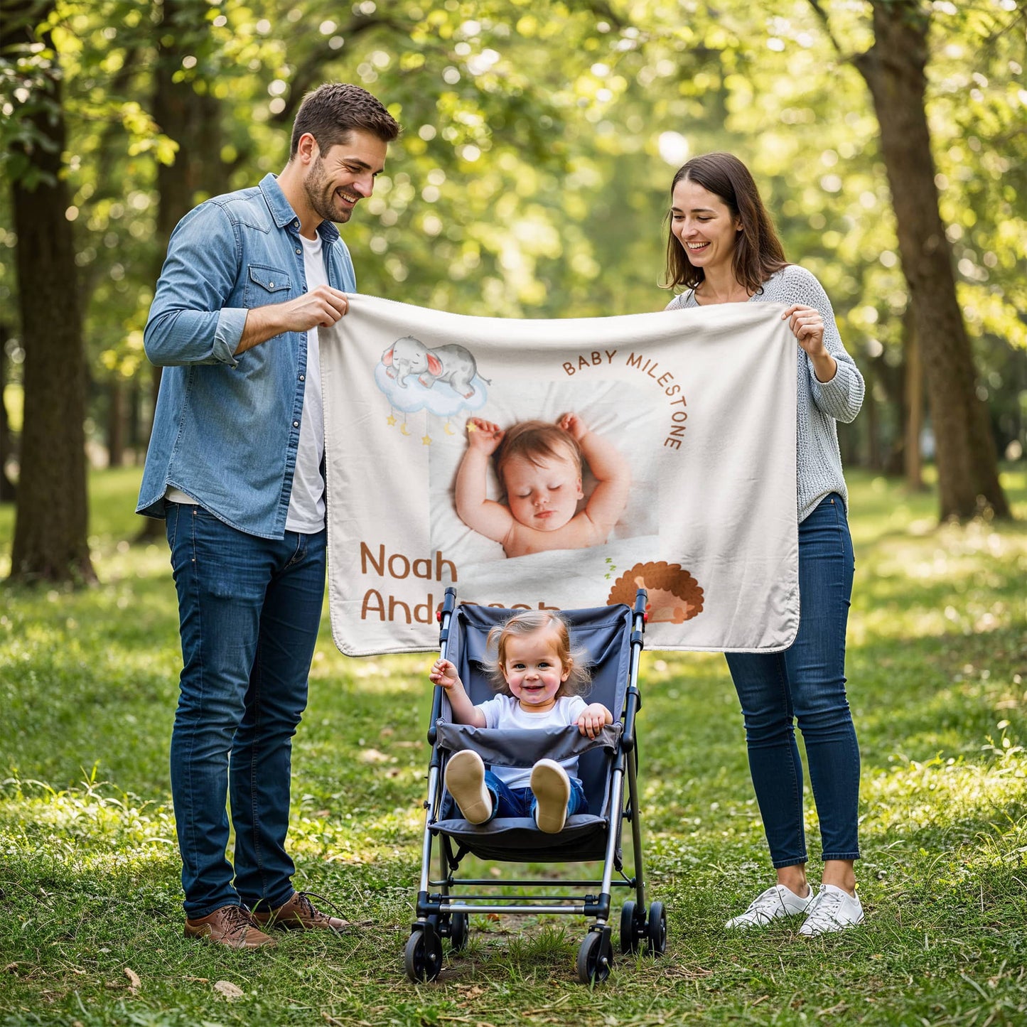 Personalized Baby Sherpa Fleece Blanket 1 +